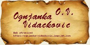 Ognjanka Vidačković vizit kartica